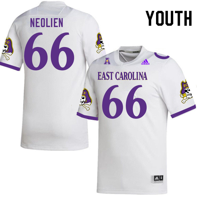 Youth #66 Marleo Neolien ECU Pirates College Football Jerseys Stitched-White
